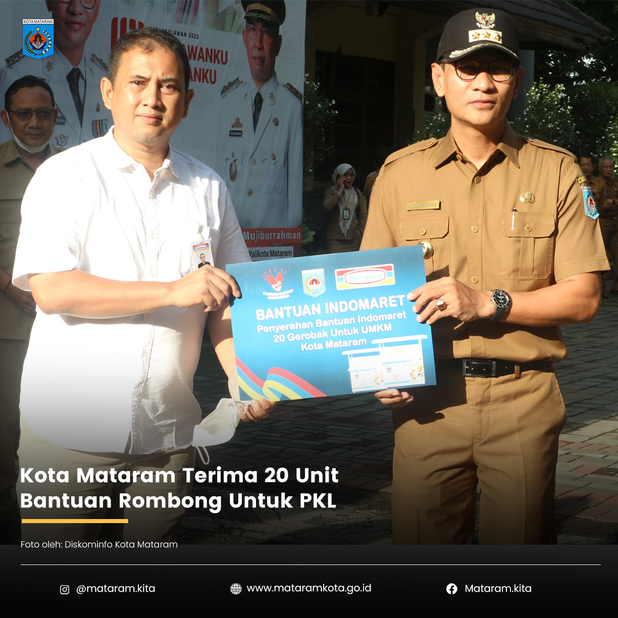 Kota Mataram Terima 20 Unit Bantuan Rombong Untuk PKL