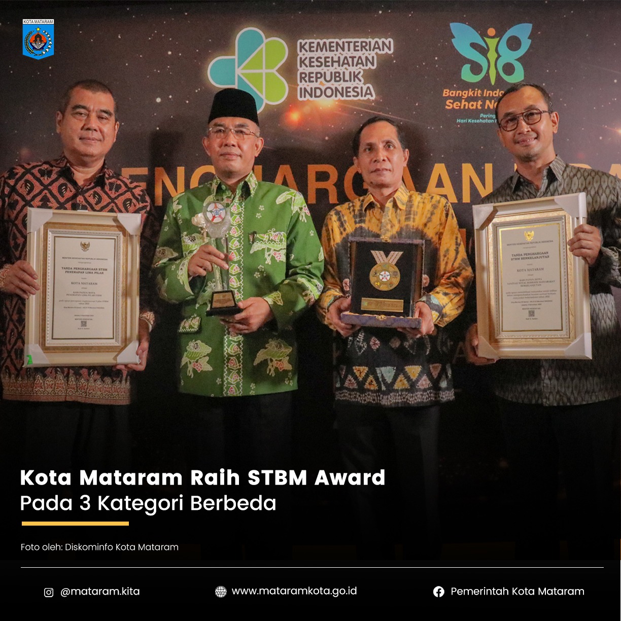 Kota Mataram Raih STBM Award Pada 3 Kategori Berbeda