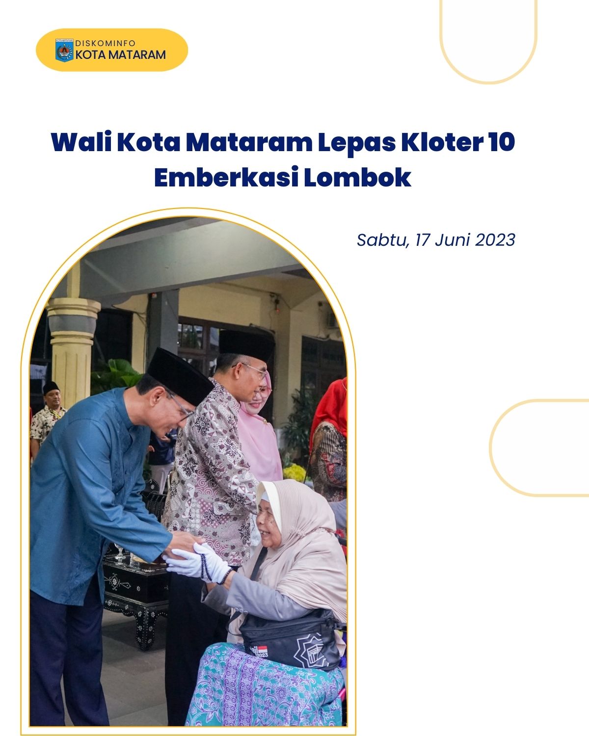 Wali Kota Mataram Lepas Kloter 10 Embarkasi Lombok