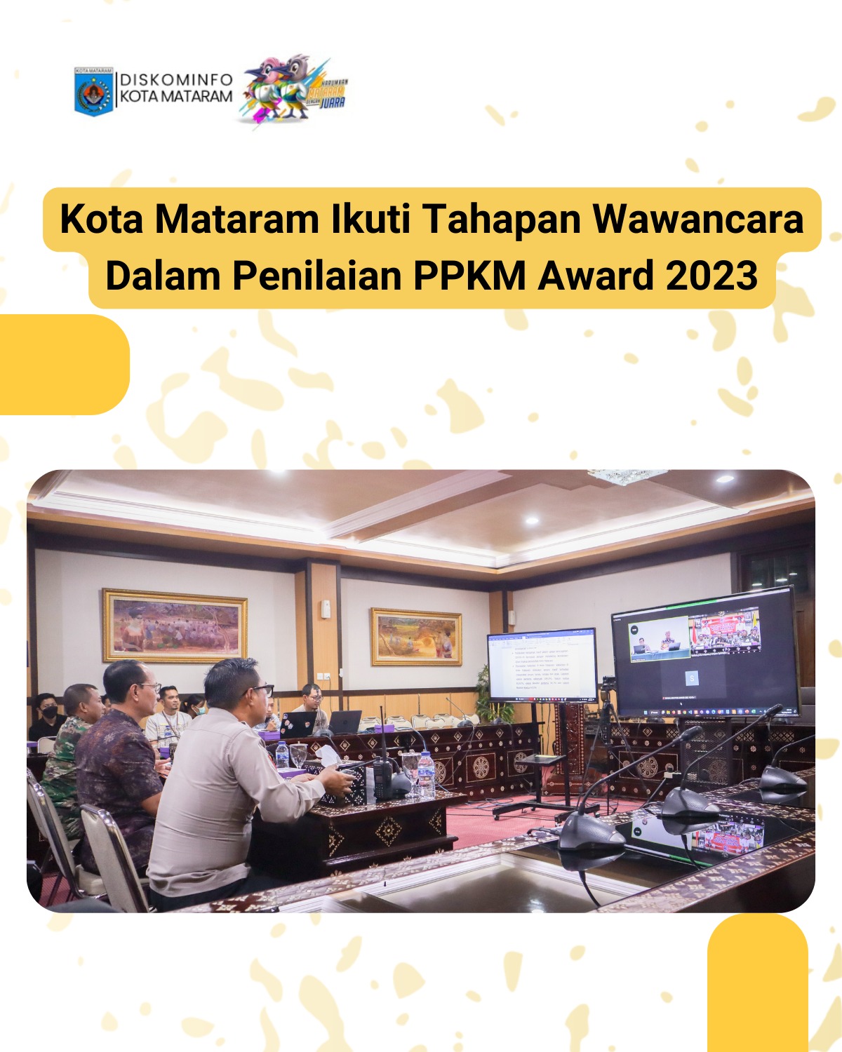 Kota Mataram Ikuti Tahapan Wawancara Dalam Penilaian PPKM Award 2023