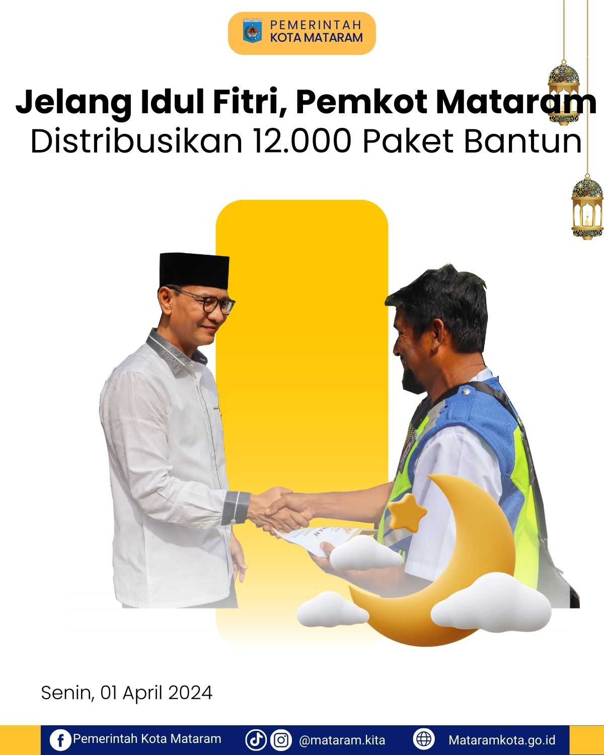 Jelang Idul Fitri, Pemkot Mataram Distribusikan 12.000 Paket Bantun