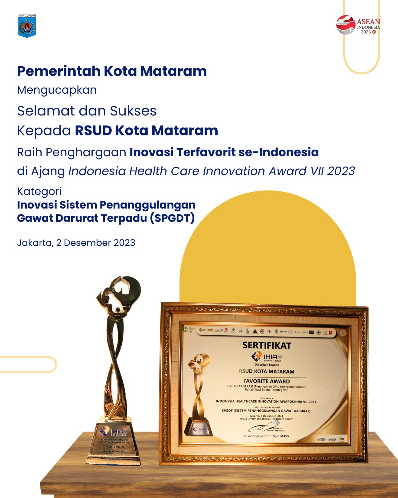 inovasi PENDEKAR SERASI Raih Penghargaan Indonesia Healthcare Innovation Award Ke VII