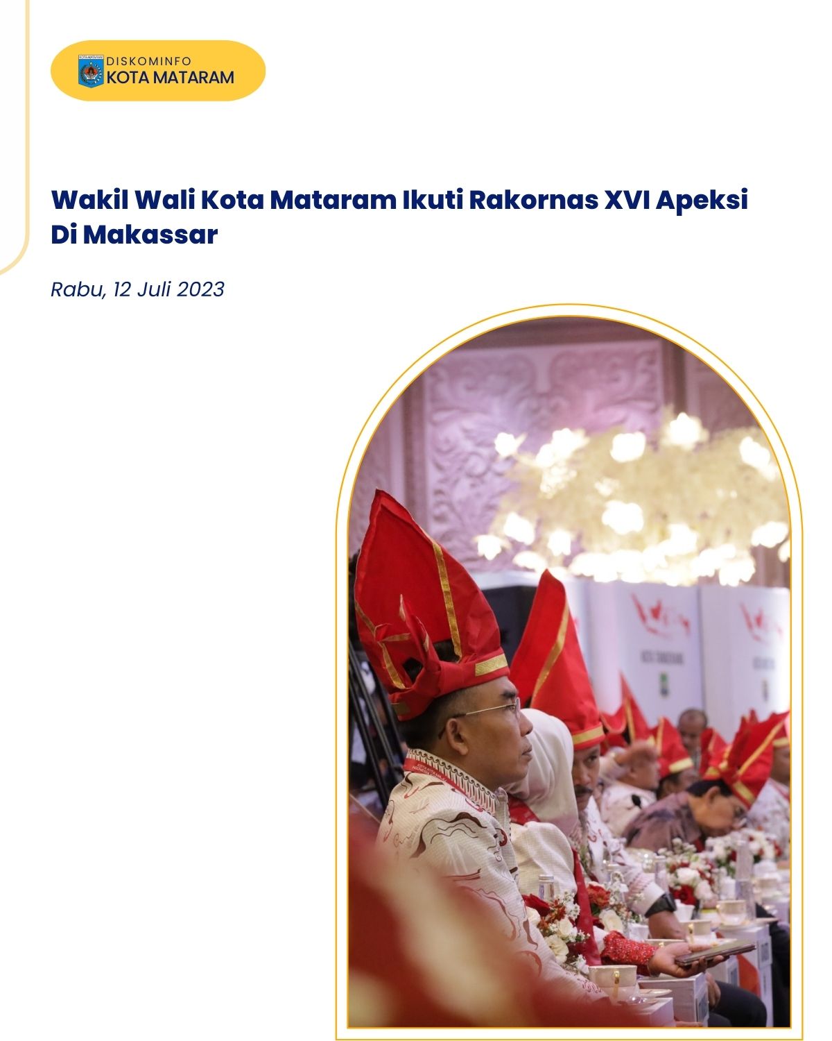 Wakil Wali Kota Mataram Ikuti Rakornas XVI Apeksi Di Makassar