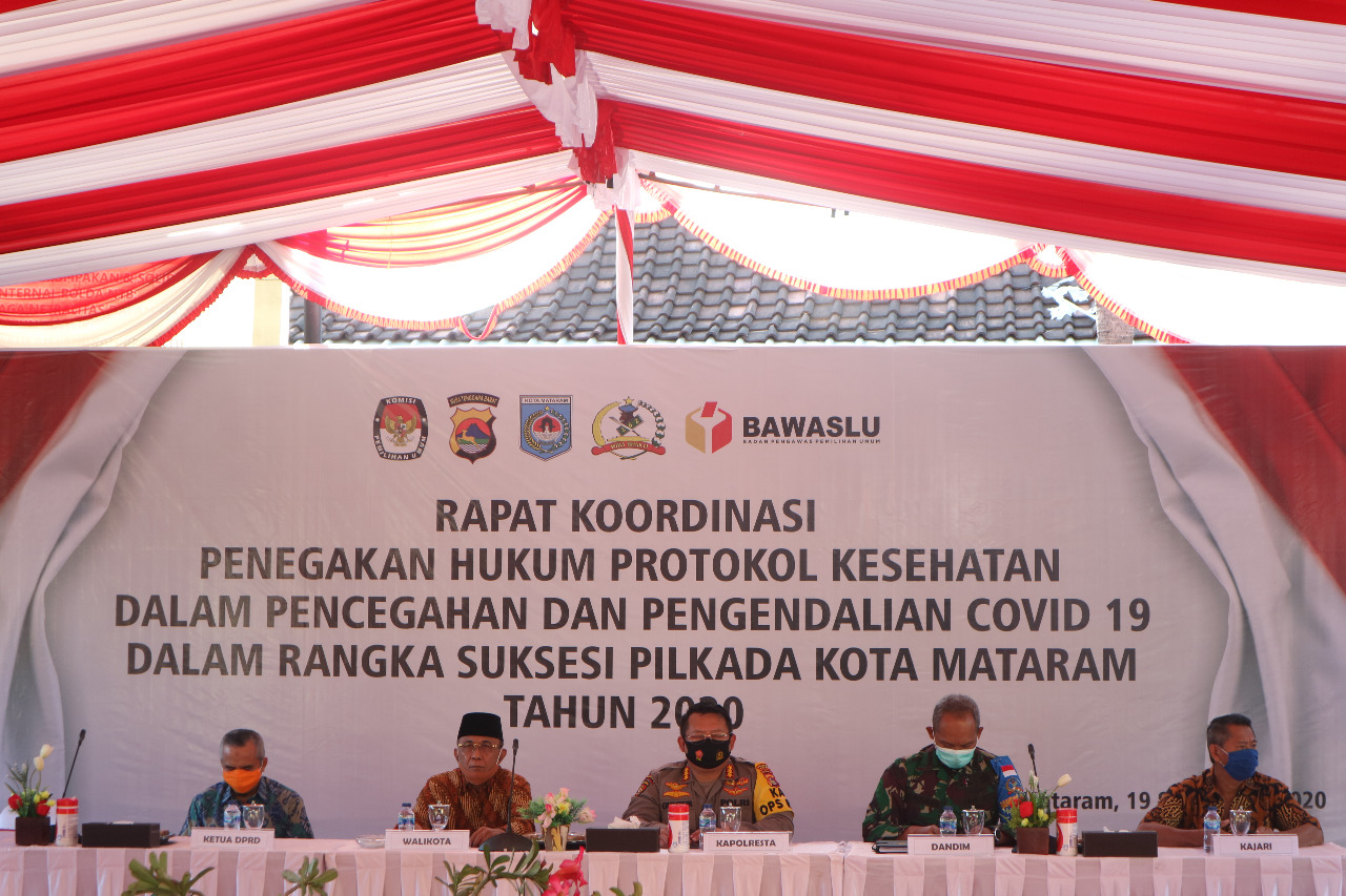 Walikota Pimpin Rakor Pencegahan dan Pengendalian Covid 19 Dalam Rangka Suksesi Pilkada Kota Mataram 2020