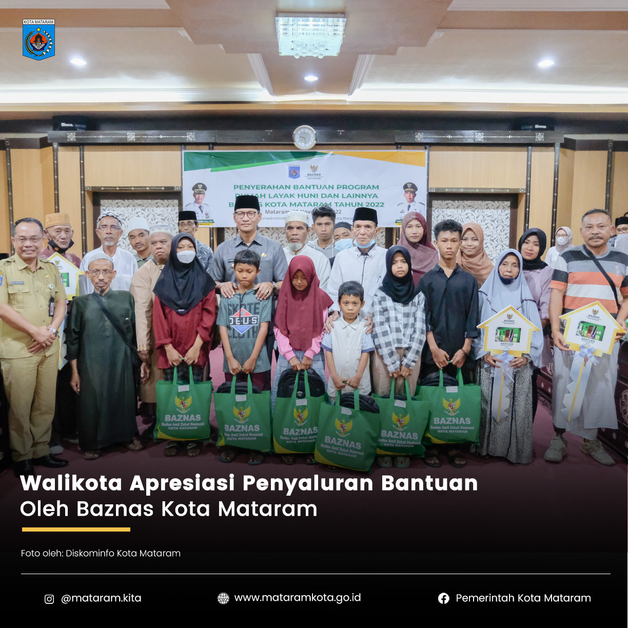 Walikota Apresiasi Penyaluran Bantuan Oleh Baznas Kota Mataram