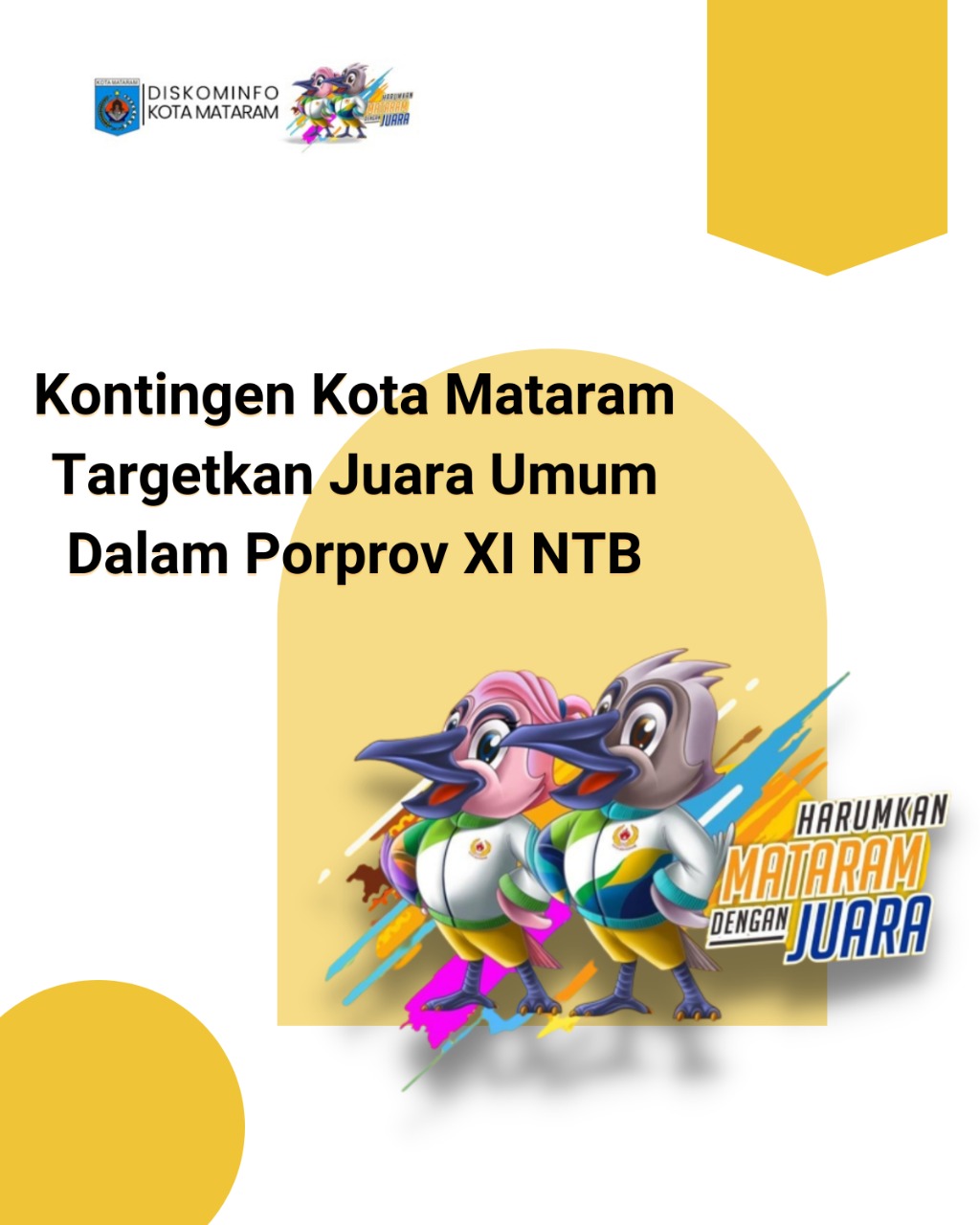 Kontingen Kota Mataram Targetkan Juara Umum Dalam Porprov XI NTB