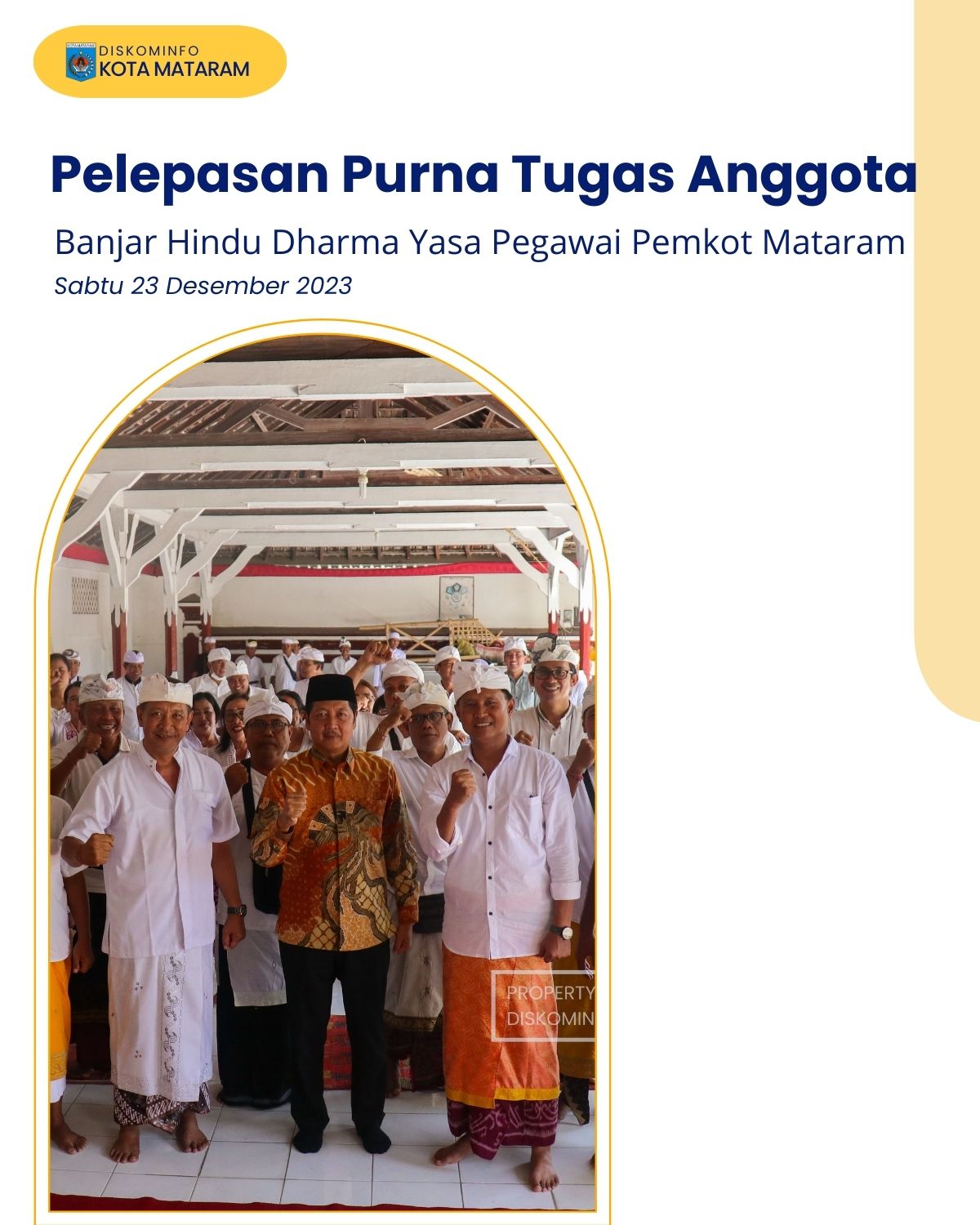 Pelepasan Purna Tugas Anggota Banjar Hindu Dharma Yasa Pegawai Pemkot Mataram