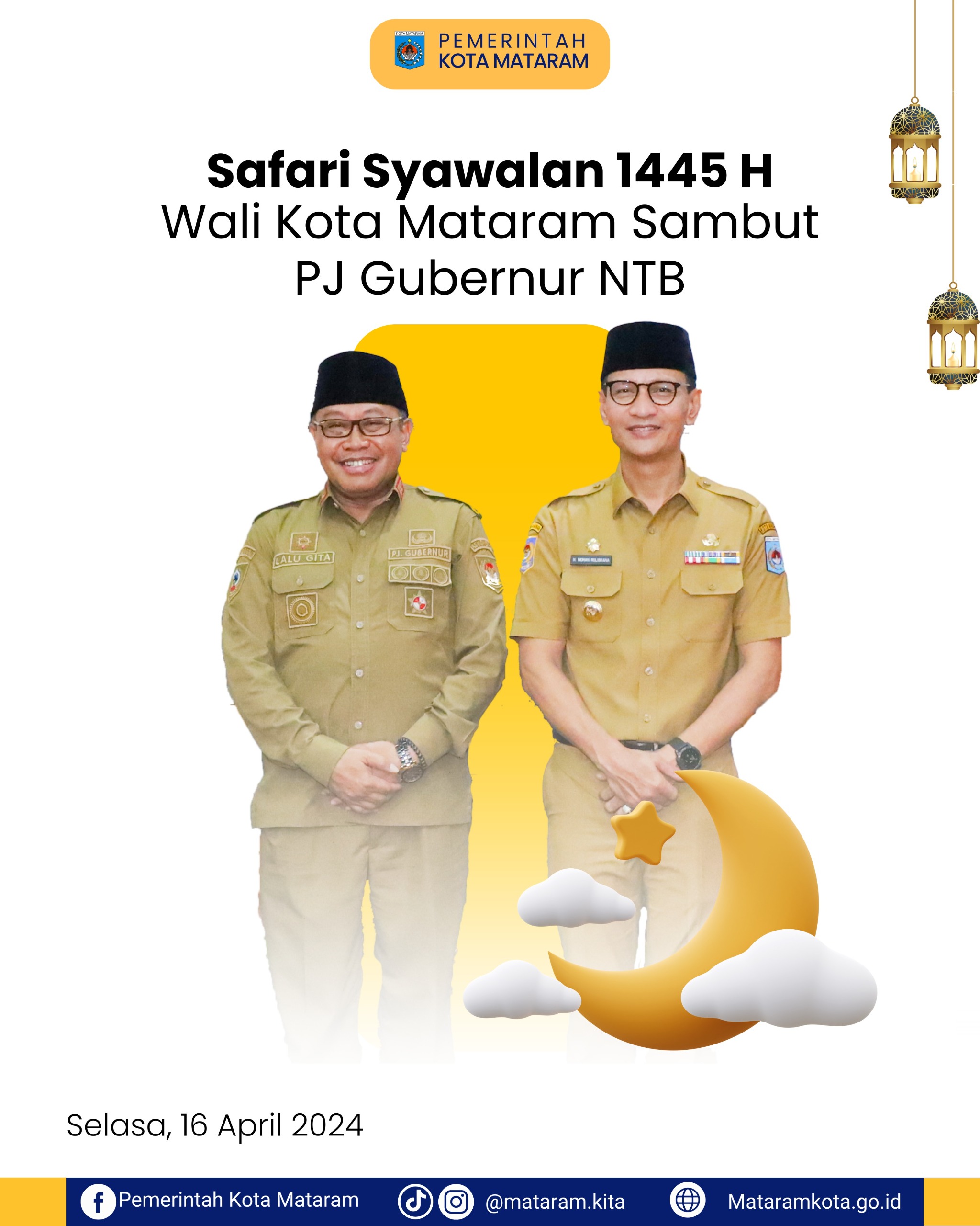 Safari Syawalan 1445 H, Wali Kota Mataram Sambut PJ Gubernur NTB