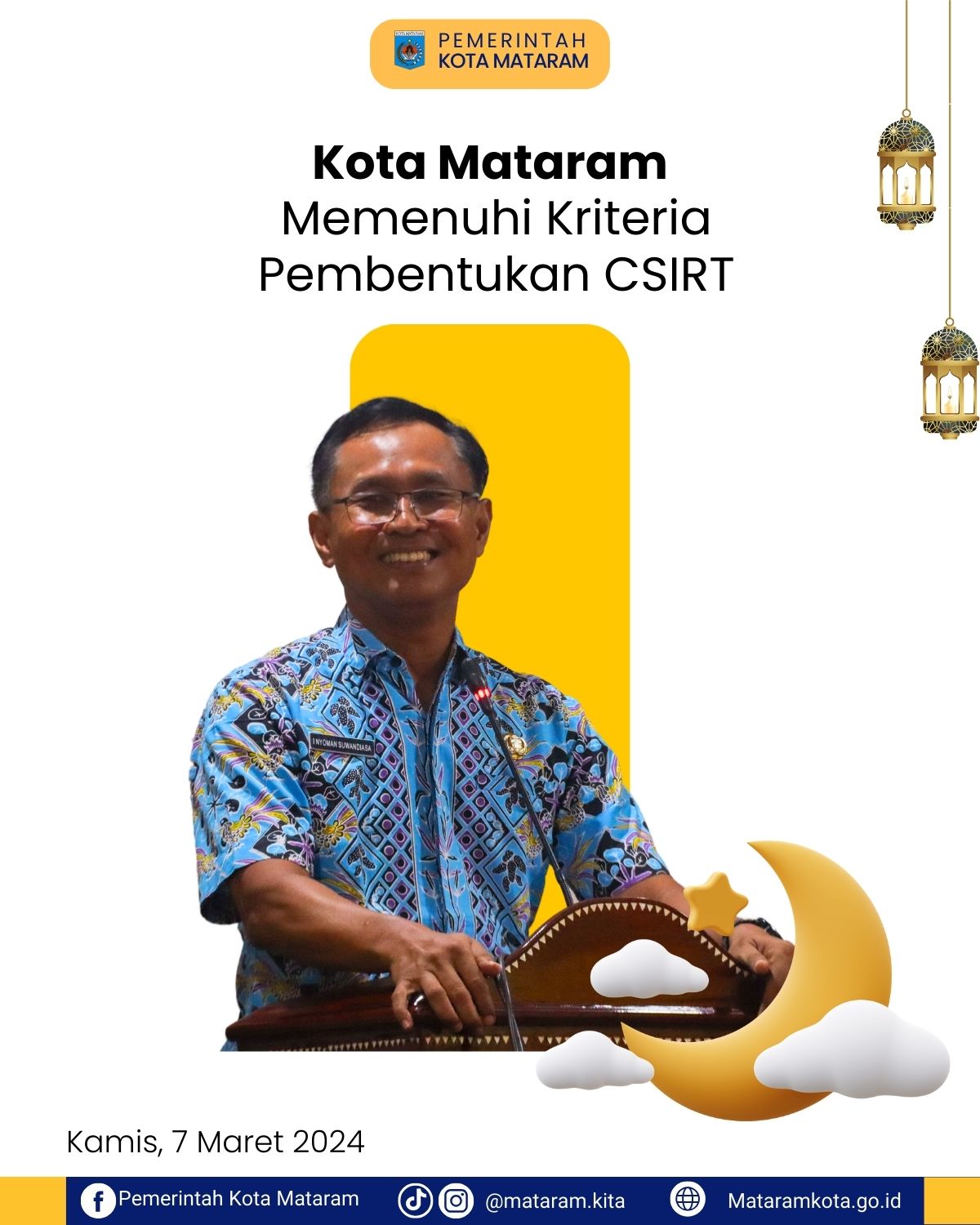 Kota Mataram memenuhi Kriteria Pembentukan CSIRT