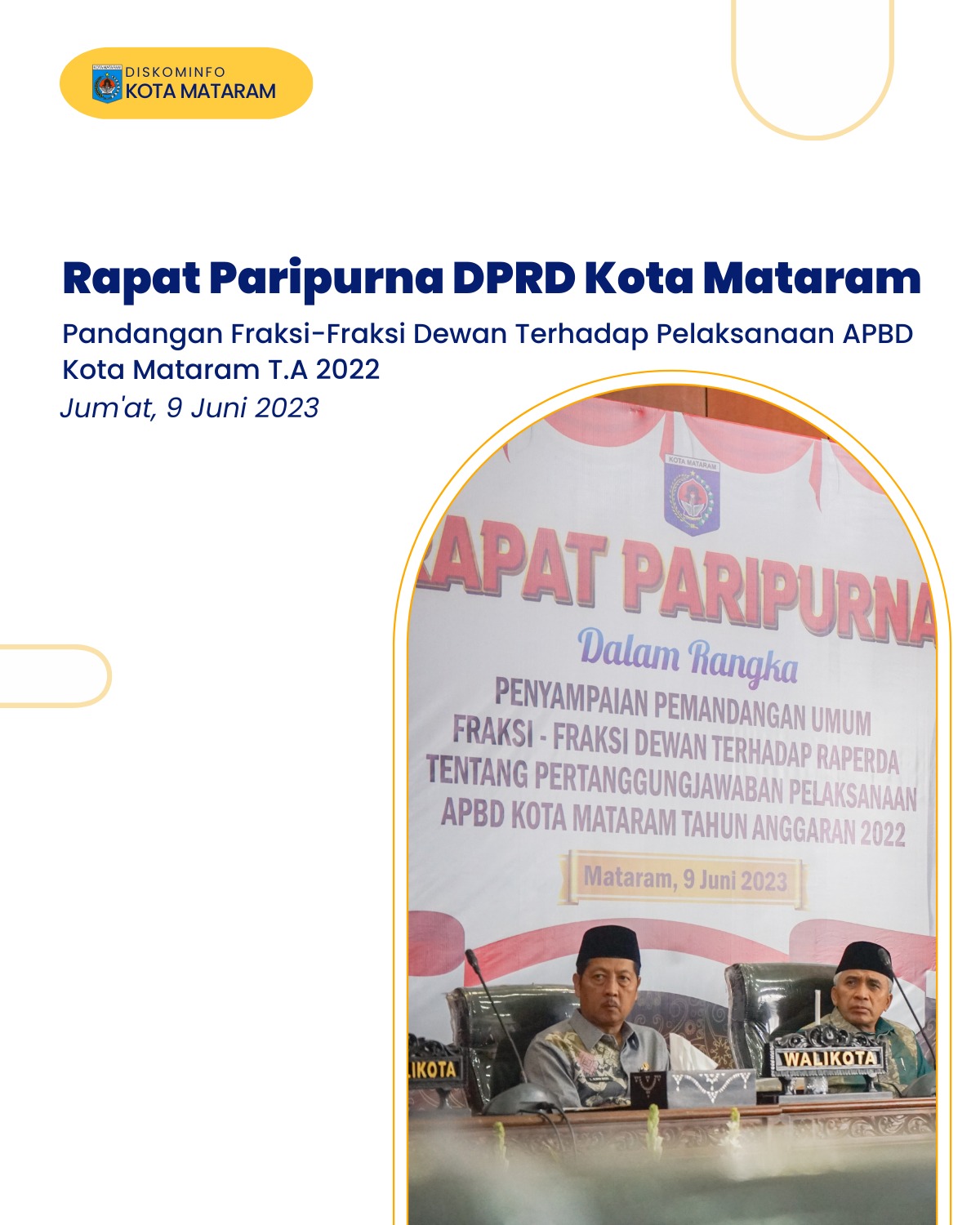 Pandangan Fraksi-Fraksi Dewan Terhadap Pelaksanaan APBD Kota Mataram T.A 2022