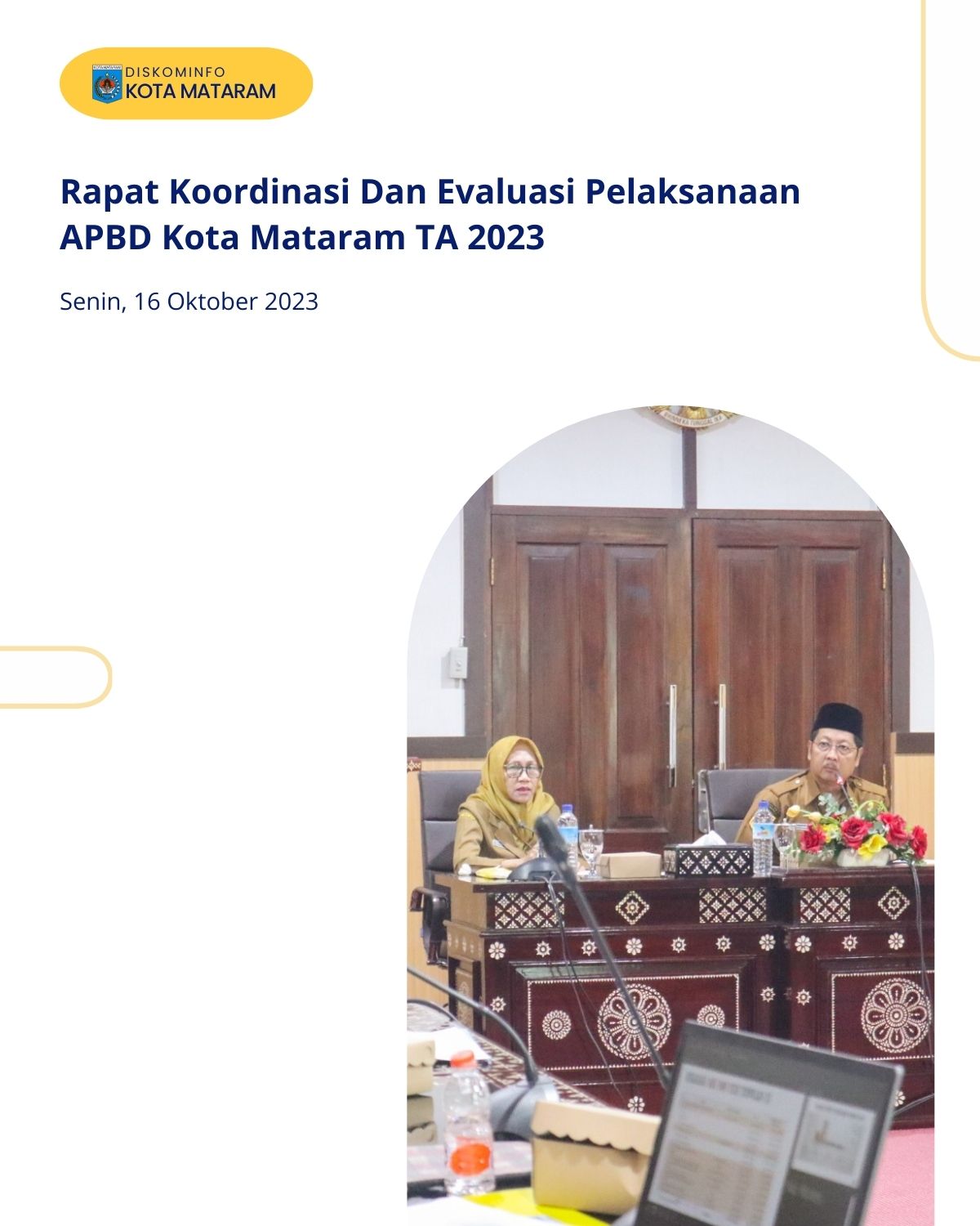 Rapat Koordinasi dan Evaluasi pelaksanaan APBD Kota Mataram TA 2023