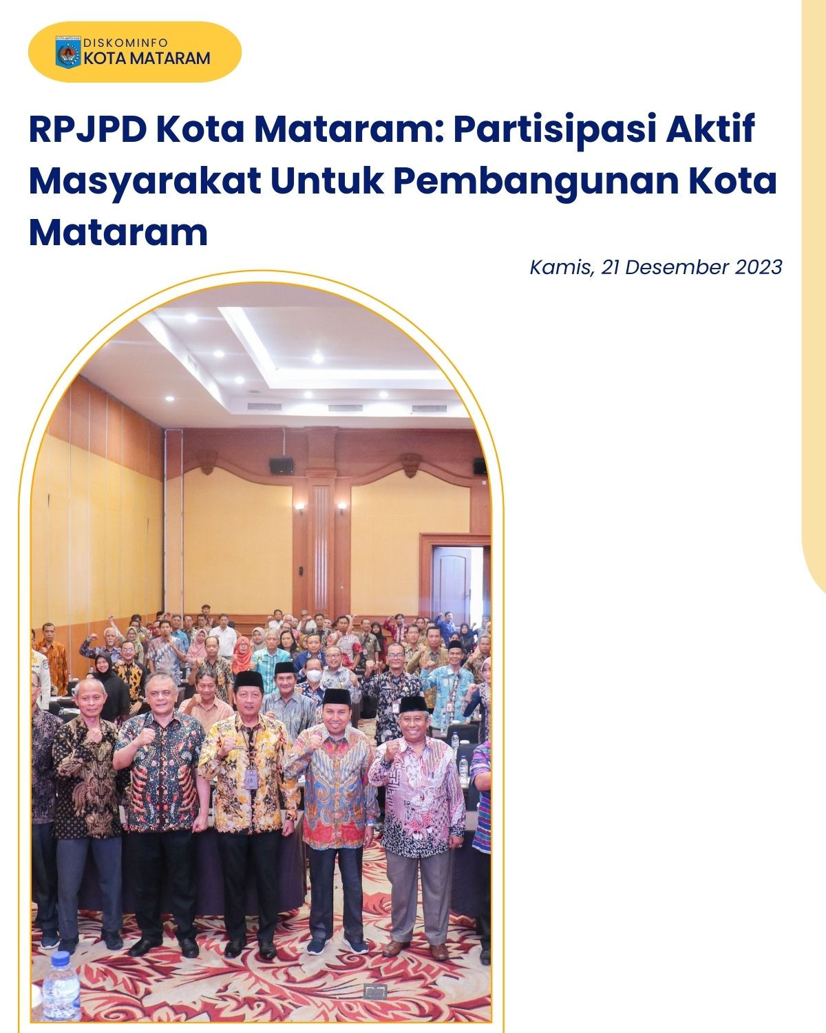 RPJPD Kota Mataram : Partisipasi Aktif Masyarakat Untuk Pembangunan Kota Mataram