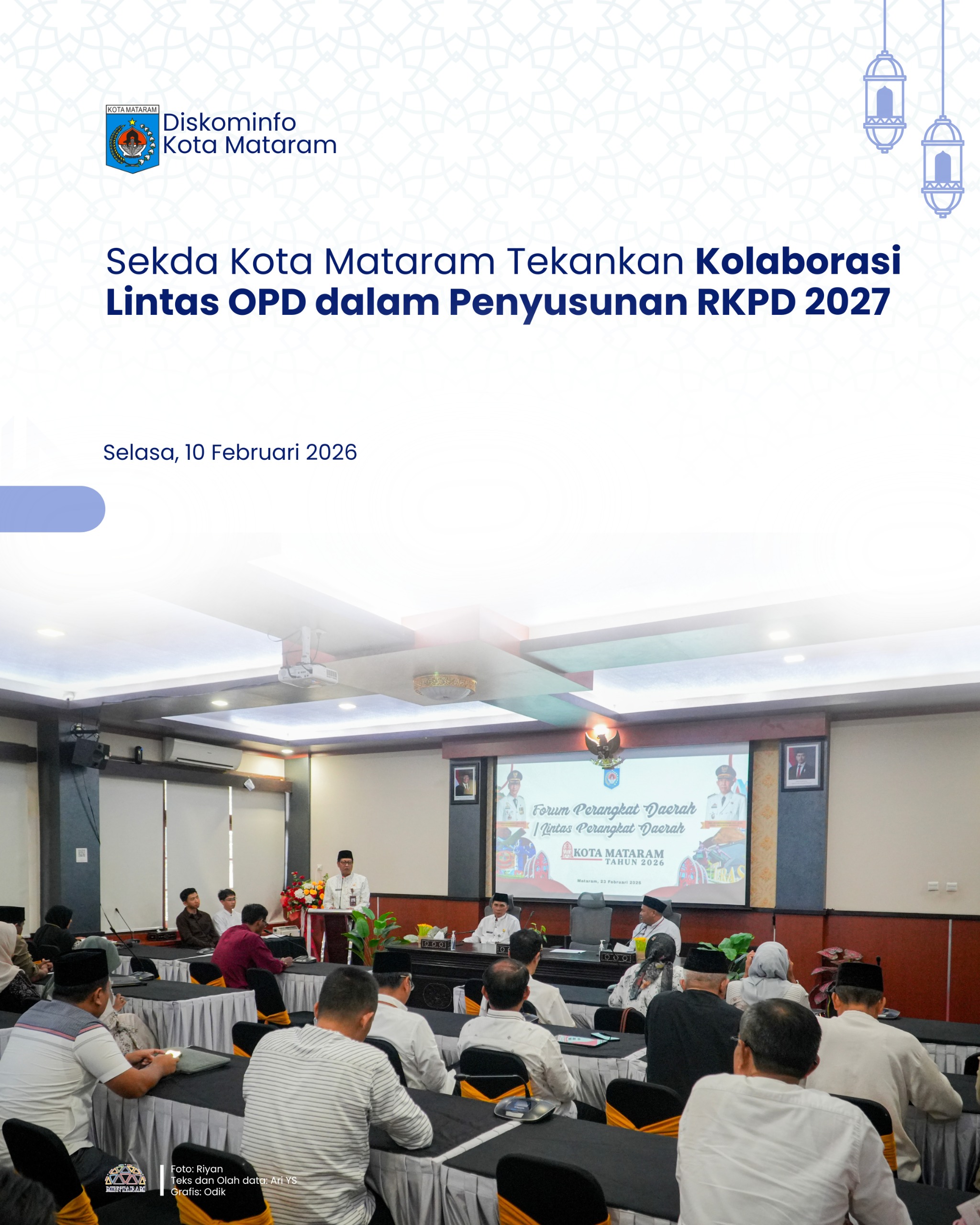 Sekda Kota Mataram Tekankan Kolaborasi Lintas OPDdalam Penyusunan RKPD 2027