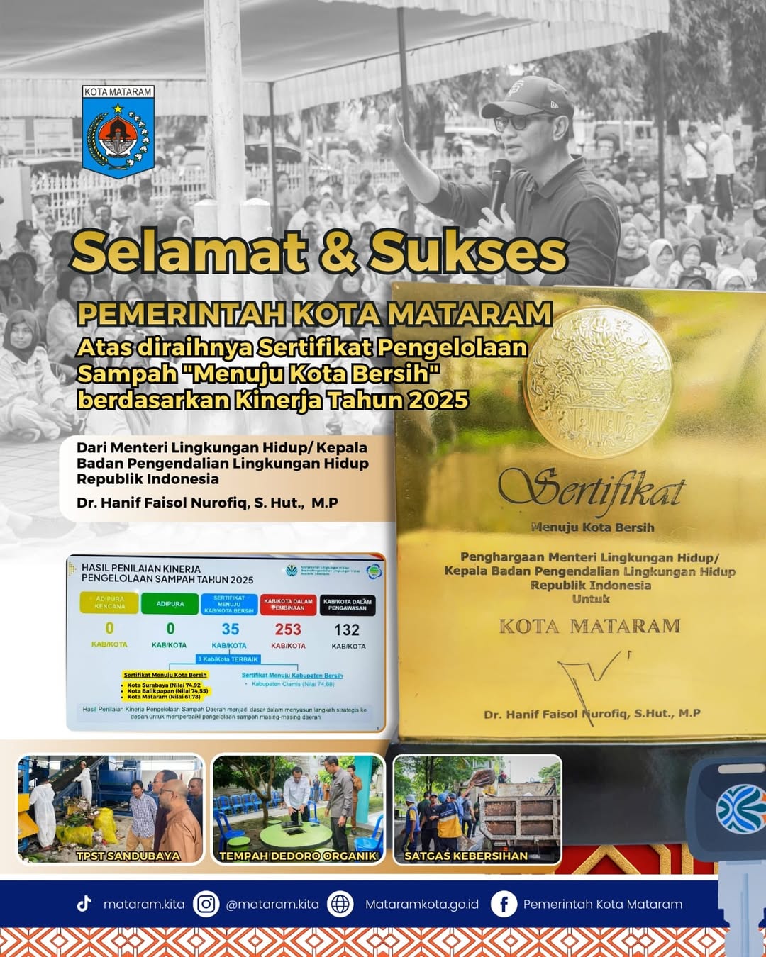 Mataram Raih Predikat Menuju Kota Bersih, Berbenah di Tengah Keterbatasan TPA