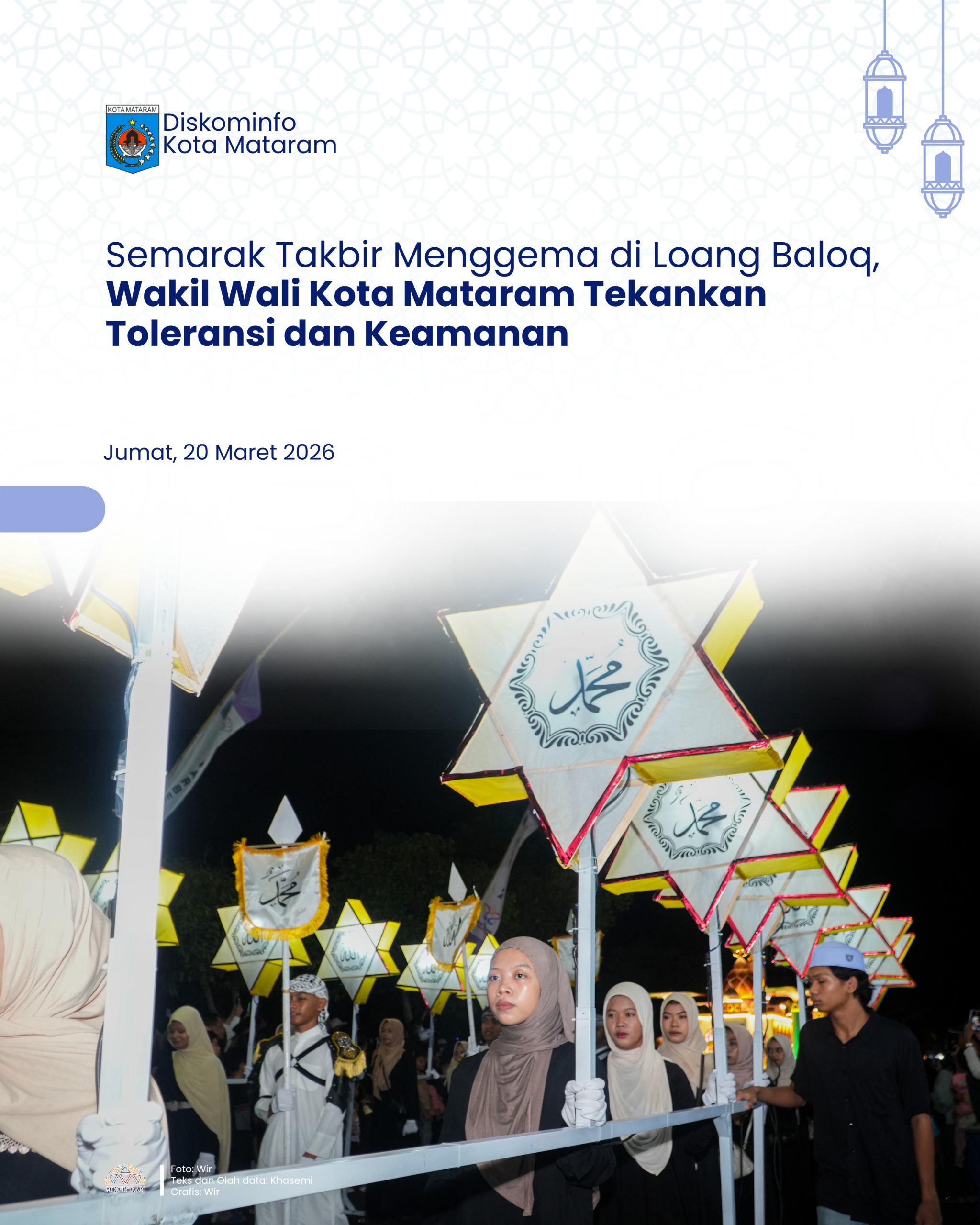 Semarak Takbir Menggema di Loang Baloq, Wakil Wali Kota Mataram Tekankan Toleransi dan Keamanan