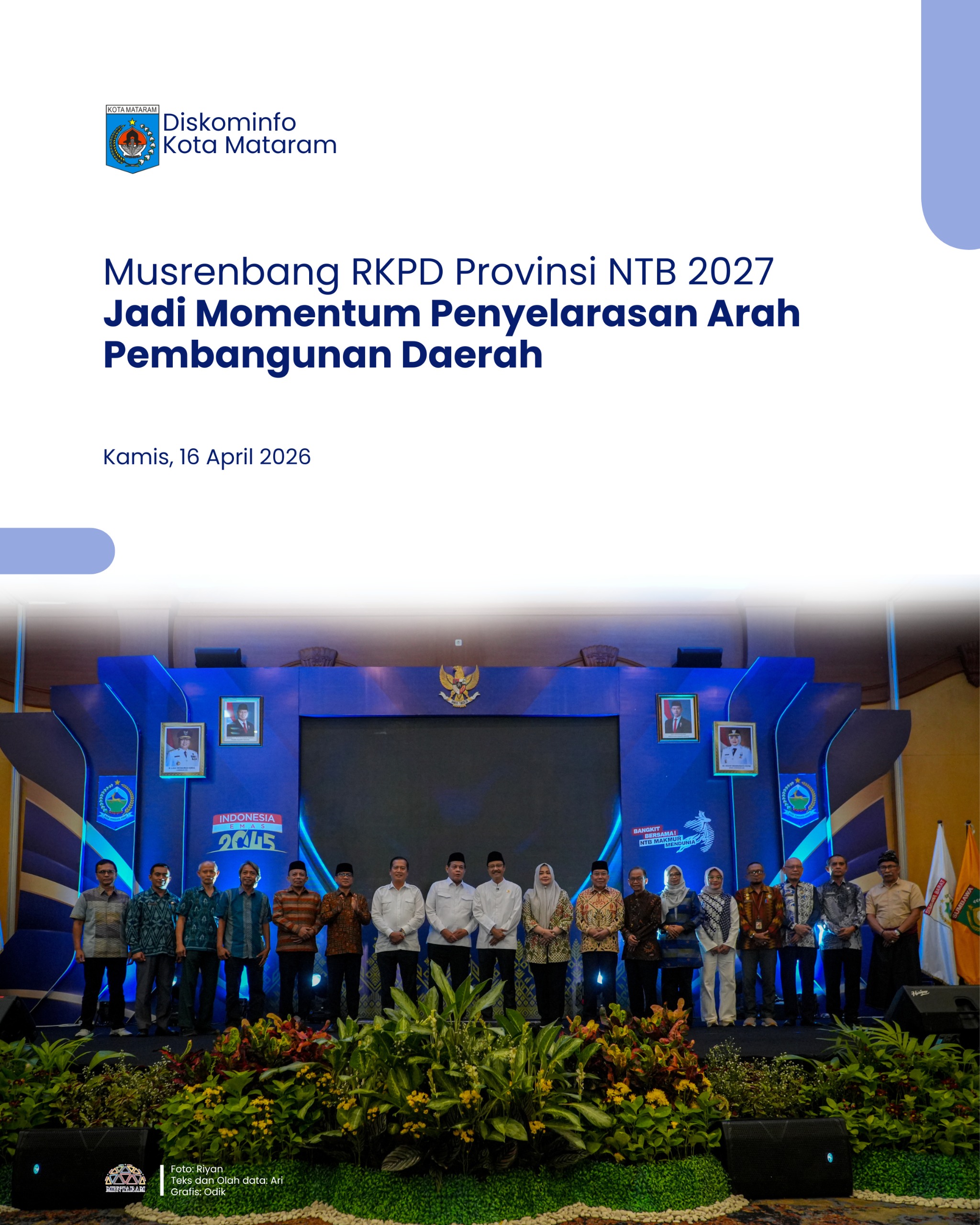Musrenbang RKPD Provinsi NTB 2027 Jadi Momentum Penyelarasan Arah Pembangunan Daerah