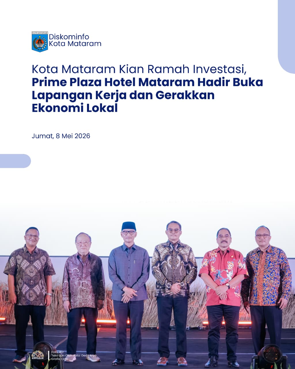 Kota Mataram Kian Ramah Investasi, Prime Plaza Hotel Mataram Hadir Buka Lapangan Kerja dan Gerakkan Ekonomi Lokal