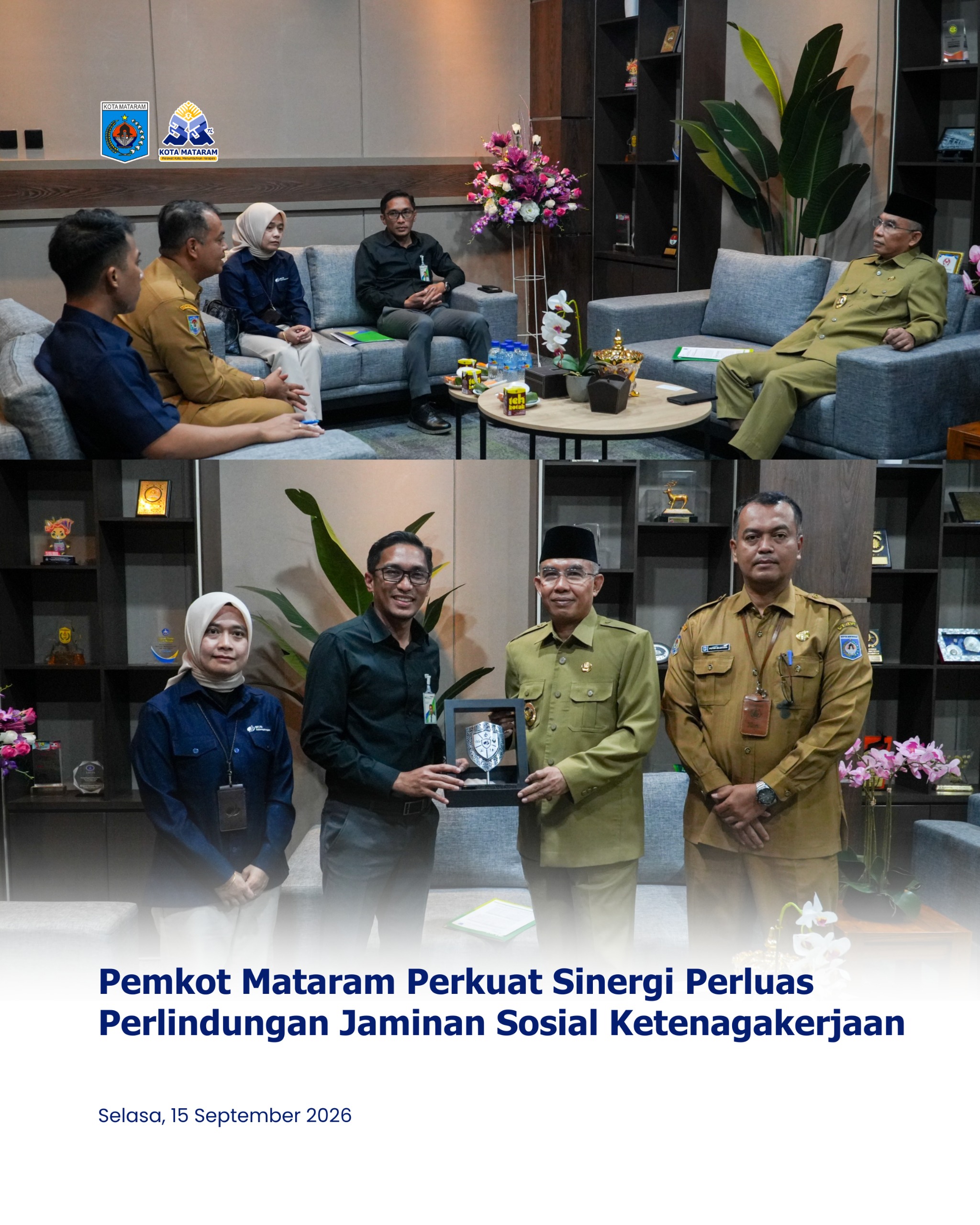 Pemkot Mataram Perkuat Sinergi Perluas Perlindungan Jaminan Sosial Ketenagakerjaan