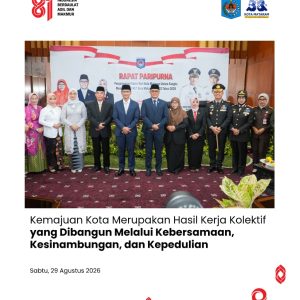 Kemajuan Kota Merupakan Hasil Kerja Kolektif yang Dibangun Melalui Kebersamaan, Kesinambungan, dan Kepedulian
