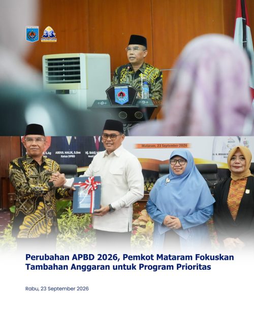 Perubahan APBD 2026, Pemkot Mataram Fokuskan Tambahan Anggaran untuk Program Prioritas