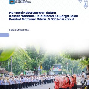 Harmoni Kebersamaan dalam Kesederhanaan, Halalbihalal Keluarga Besar Pemkot Mataram Dihiasi 5.000 Nasi Kaput