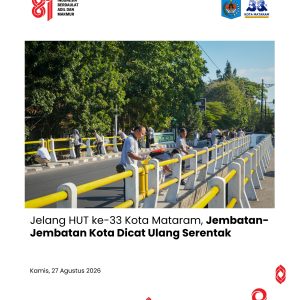 Jelang HUT ke-33 Kota Mataram, Jembatan-Jembatan Kota Dicat Ulang Serentak